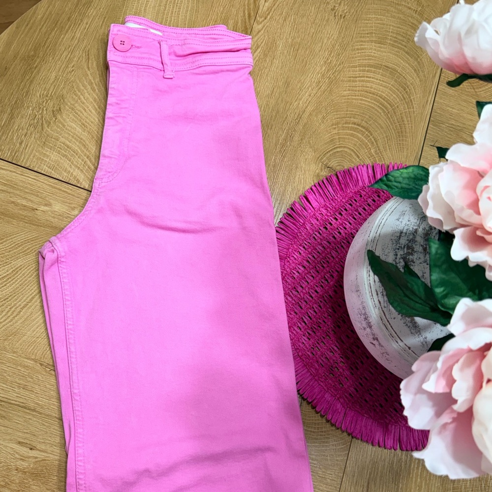 Zara Bright Pink Straight Leg Jeans